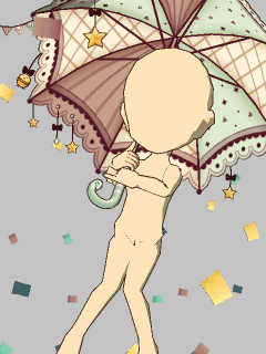 【オブジェ】[Delicious!]ﾁｮｺﾐﾝﾄちゃんの傘と紙吹雪