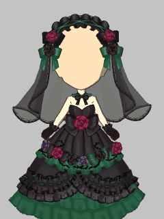 【セット服】[ｺﾞ魔乙]ｽﾌﾚ 黒花嫁衣装