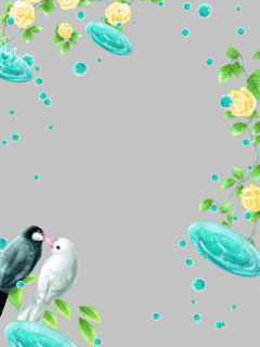 【フレーム】[E☆2]文鳥と薔薇の雫