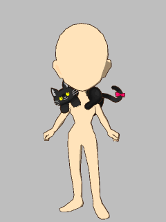 【アクセ３】肩で寛ぐ黒猫
