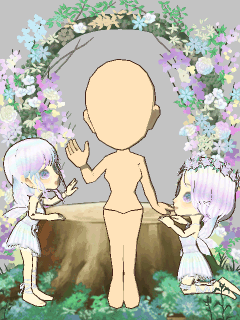 【オブジェ】花の王座と妖精たち