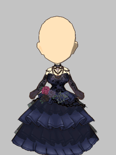 【セット服】[ｺﾞ魔乙]ｶﾄﾚｱ 黒花嫁衣装