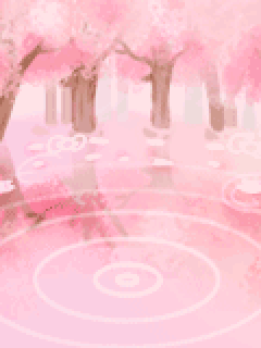 【背景】[ﾊﾛｰｷﾃｨ満開茶屋]桜の池