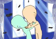 【あいさつ】頬に手を添えるA