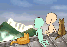 【あいさつ】トラ猫日の出B