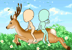 【あいさつ】鹿の背に乗ってA