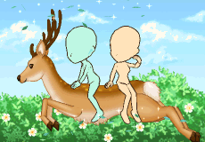 【あいさつ】鹿の背に乗ってB