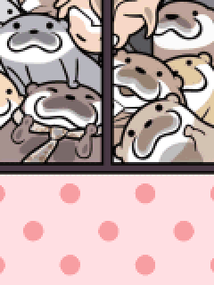 【背景】[こつめってぃ]窓にぎゅうぎゅうになっている背景