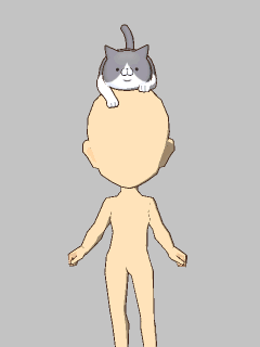 【ぼうし】[うち猫]頭乗りﾄﾝちゃん