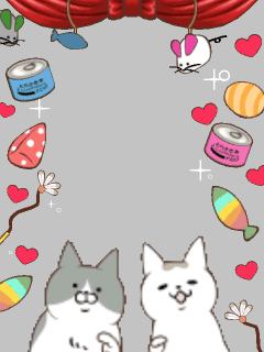 【フレーム】[うち猫]手を合わせるﾄﾝｼﾉ