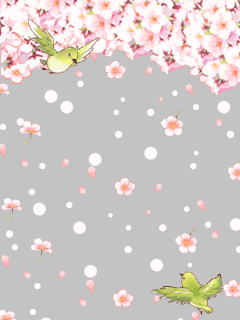 【フレーム】[ねむりねむ]桜とうぐいす