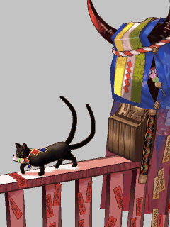 【オブジェ】[極彩世界]黒猫