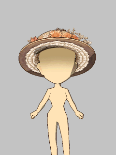 【ぼうし】[momochy]花飾り付きの大きな帽子