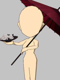 【オブジェ】[龍]和傘と薔薇