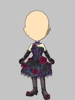 【セット服】[ｺﾞ魔乙]ﾛｻﾞﾘｰ 黒花嫁衣装