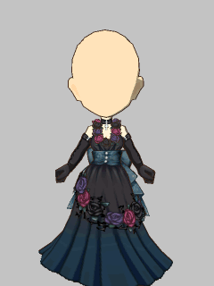 【セット服】[ｺﾞ魔乙]ﾘﾘｰ 黒花嫁衣装