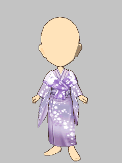 【セット服】[ｲｹﾒﾝ源氏]紫花の着物