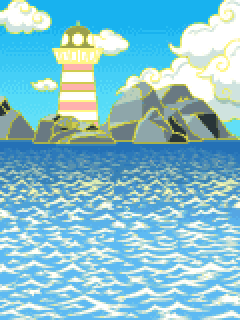 【背景】灯台の見える海岸