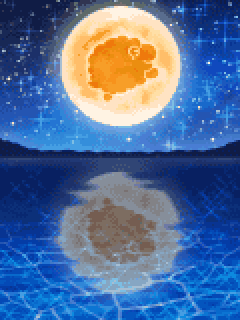 【背景】月が映る川
