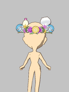 【ぼうし】[うさくまぬこ]ぬこ付き花かんむり