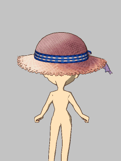【ぼうし】[夏目ﾚﾓﾝ]ﾌﾞﾙｰｷﾞﾝｶﾞﾑﾁｪｯｸの麦わら帽子