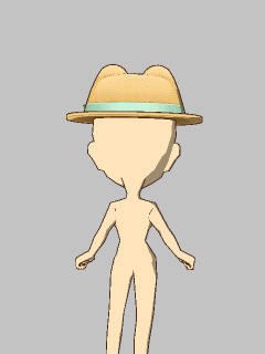 【ぼうし】耳付き麦わら帽子