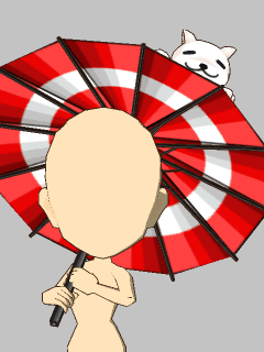【持ち物１】秋田犬乗せ和傘