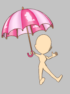 【持ち物１】[ﾑｰﾐﾝ]ﾑｰﾐﾝの傘を持って浮かぶ 