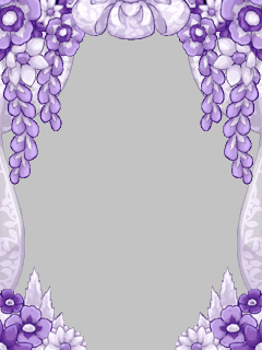 【フレーム】ﾚｰｽと紫花の飾り