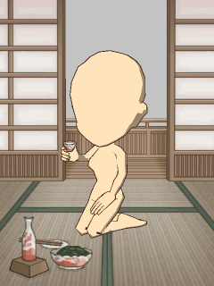 【オブジェ】部屋で手酌飲み