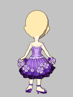 【セット服】紫花を纏ったﾐﾆﾄﾞﾚｽ